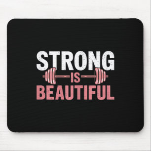 Frauen Stark Ist Schön Gym Fitness Motivation Mousepad
