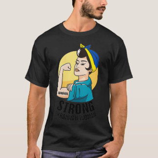 Frauen Starke ukrainische Frau ukrainische Flagge T-Shirt