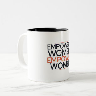 Frauen stärken zweifarbige tasse