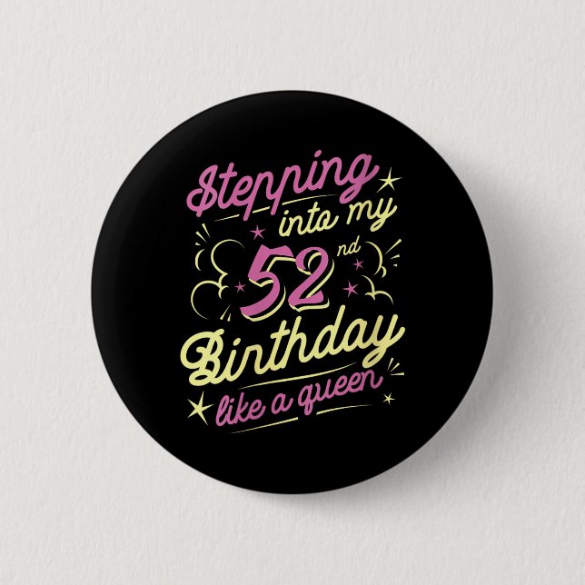 Frauen steigen in den Geburtstag ein Button (Vorderseite)