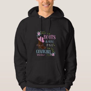 Frauen stiefeln ihr Cowgirl in der Niedlichen Lieb Hoodie