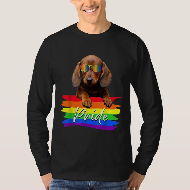 Frauen Stolz Dackel Dog Lgbt Gay Les Supporter F T-Shirt (Vorderseite)