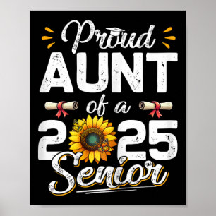 Frauen stolz Tante einer Cl von 2025 Senior Retro Poster