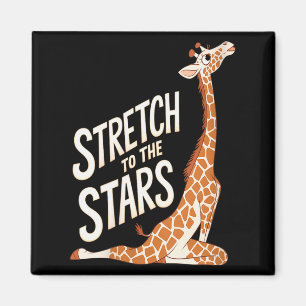Frauen Stretch Auf Die Galaxie Sitive Yoga Giraffe Magnet