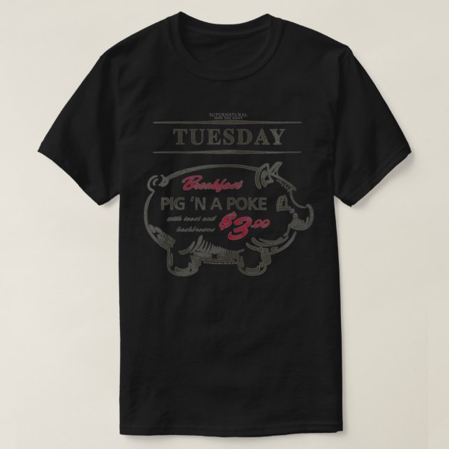 Frauen Supernatural Pig 'n a Poke Veck T-Shirt (Design vorne)