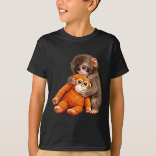 Frauen süße Affe Schlag japanischer Babyaffe T-Shirt