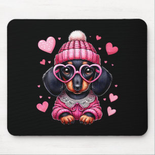Frauen Süße Dachshund Valentinstag Herz Hundeliebh Mousepad