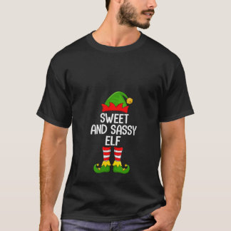 Frauen Süße Freche Elf Weihnachten Familie Passend T-Shirt