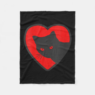 Frauen Süße & Lustige Schwarze Katze Valentins Her Fleecedecke