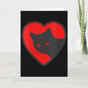 Frauen Süße und lustige schwarze Katze Valentins H Karte