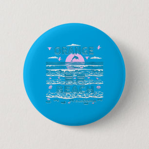 Frauen Süßer Delfinliebhaber Familie Orange Beach Button