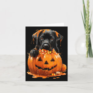 Frauen Süßer Labrador Triefender Kürbis Candy Corn Karte