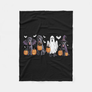 Frauen Süßer Schwarzer Labrador Hund Halloween Kür Fleecedecke