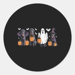 Frauen Süßer Schwarzer Labrador Hund Halloween Kür Runder Aufkleber