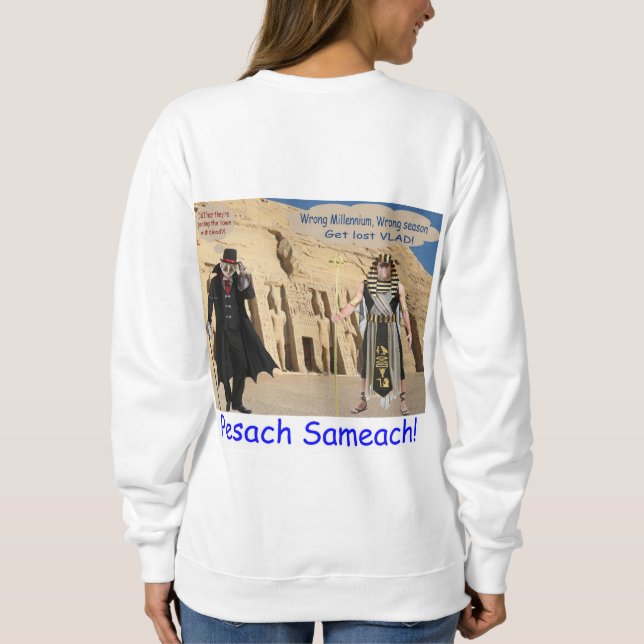 Frauen Sweatshirt. Happy Passover. loris/Affe Sweatshirt (Rückseite)