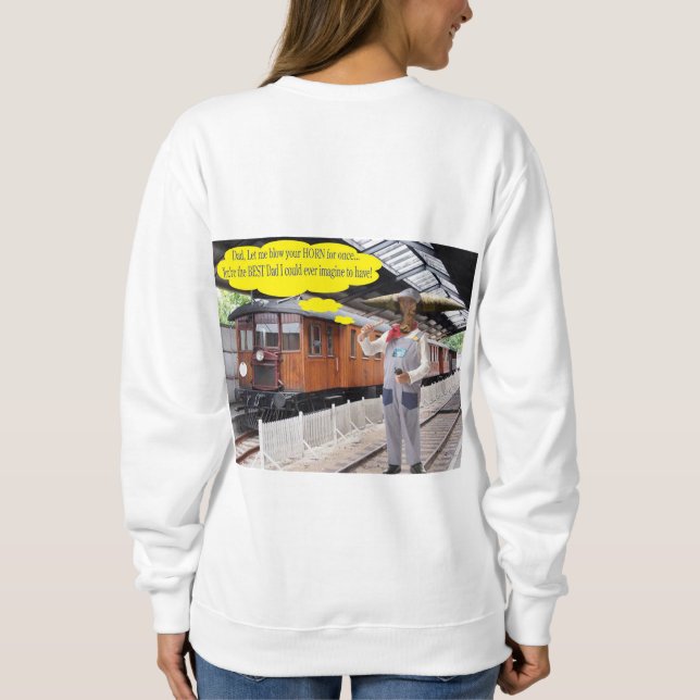 Frauen Sweatshirt. Happy Vatertag. Kuh/Kondu Sweatshirt (Rückseite)