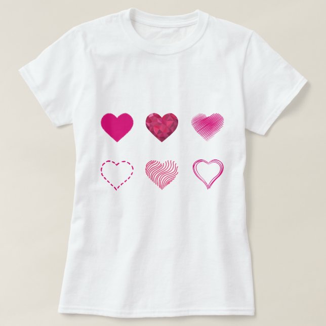 Frauen T - Shirt Mädchen Rosa Valentine's Heart (Design vorne)