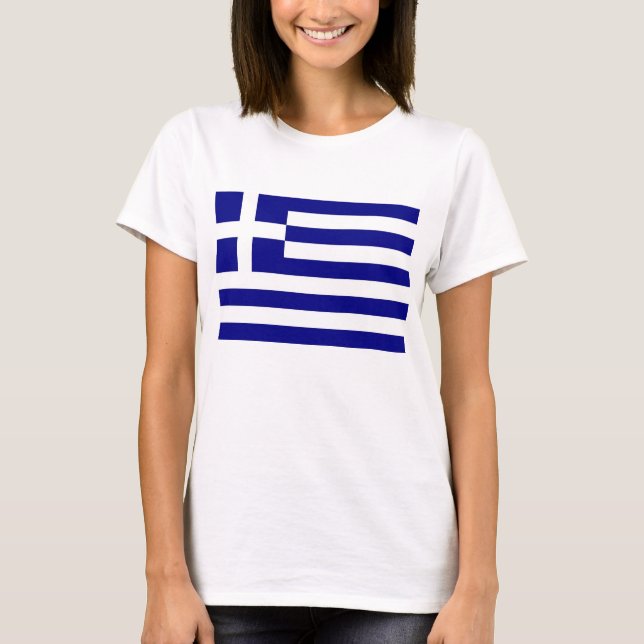 Frauen T Shirt mit der Flagge Griechenlands (Vorderseite)