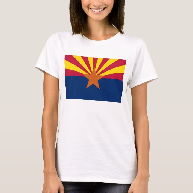 Frauen T Shirt mit der Flagge von Arizona Staat (Vorderseite)