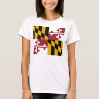 Frauen T Shirt mit der Flagge von Maryland Staat