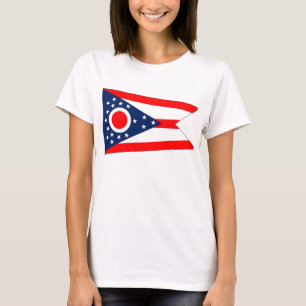 Frauen T Shirt mit der Flagge von Ohio Staat