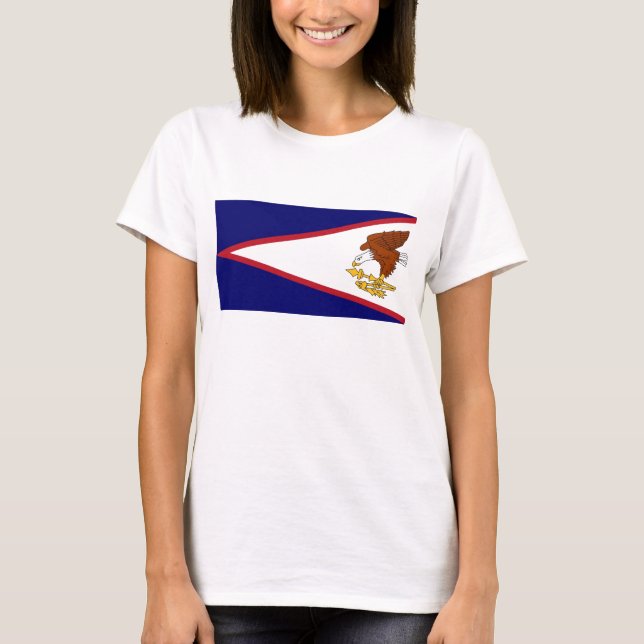 Frauen T Shirt mit Fahne Amerikanisch-Samoas (Vorderseite)