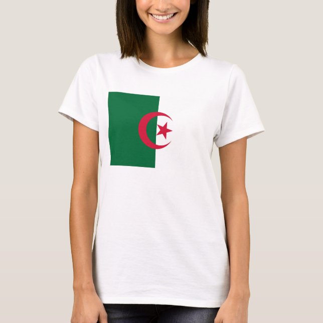 Frauen T Shirt mit Flagge Algeriens (Vorderseite)