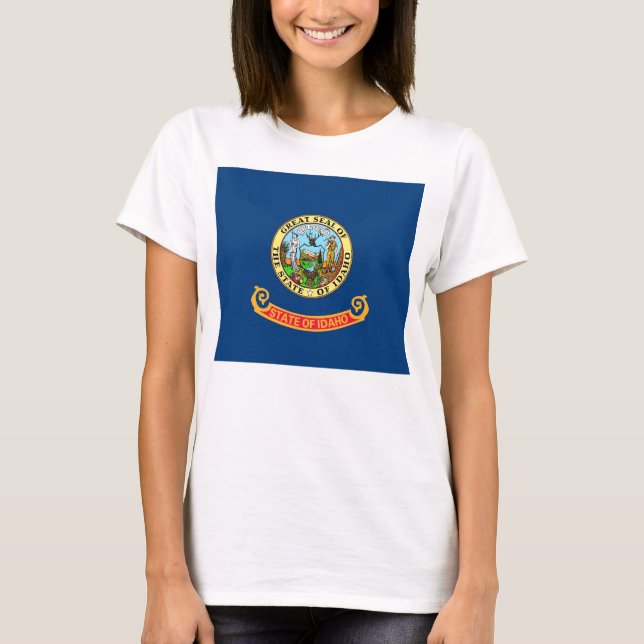 Frauen T Shirt mit Flagge des Staat von Idaho (Vorderseite)