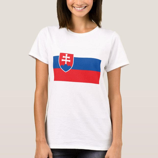 Frauen T Shirt mit Flagge in der Slowakei (Vorderseite)