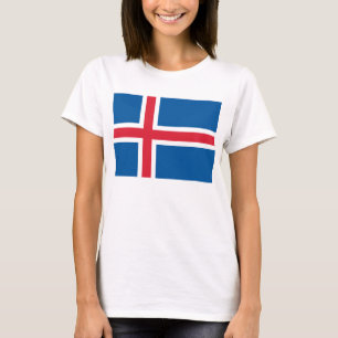 Frauen T Shirt mit Flagge Islands