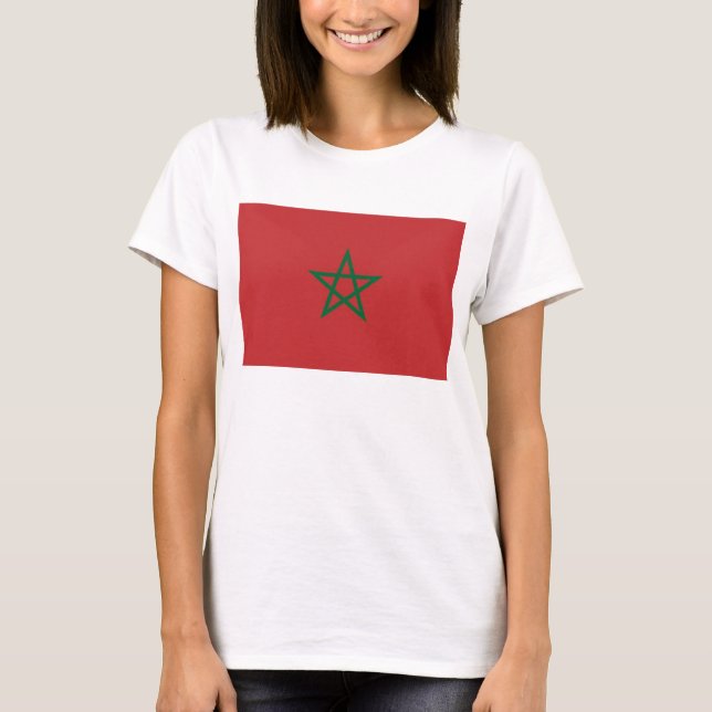 Frauen T Shirt mit Flagge Marokkos (Vorderseite)