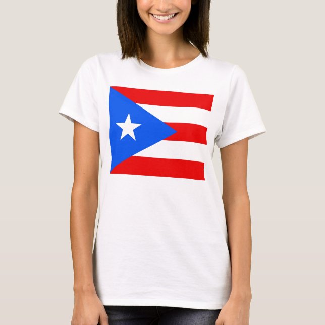 Frauen T Shirt mit Flagge Puerto Rico (Vorderseite)