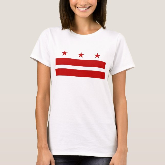 Frauen T-Shirt mit Flagge von Washington DC (Vorderseite)
