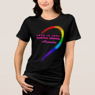 Frauen T-Shirt mit individuellem Namen für Paare - Tri-Blend Shirt