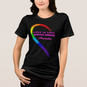 Frauen T-Shirt mit individuellem Namen für Paare - Tri-Blend Shirt