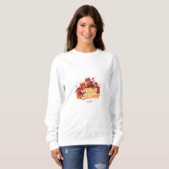 Frauen T Shirt mit "Jam Session". (Vorne ganz)
