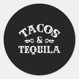 Frauen Tacos und Tequila Funny Cinco de Mayo Bache Runder Aufkleber