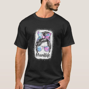Frauen Tante Leben Messy Haar Bube Gefärbte Krawat T-Shirt