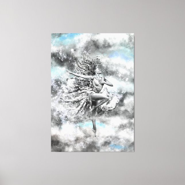 Frauen tanzen in den Wolken - Gefühl - Malerei Leinwanddruck (Vorderseite)