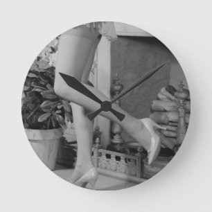 Frauen-Tanzen Runde Wanduhr