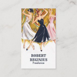 Frauen tanzen Vintage Kunst Visitenkarte