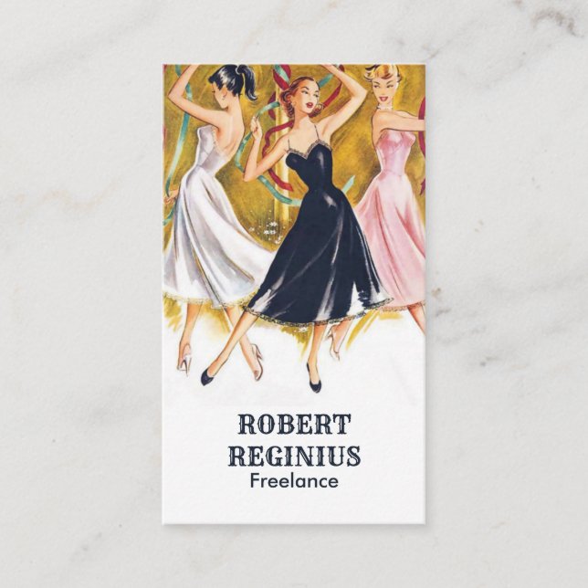 Frauen tanzen Vintage Kunst Visitenkarte (Vorderseite)