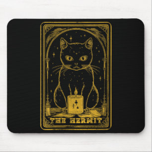 Frauen Tarot Halloween Schwarze Katze Der Einsiedl Mousepad