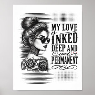 Frauen Tattooischer Single Frauen gekleidete Fraue Poster