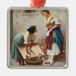 Frauen teilen die glückliche Nachricht Ornament Aus Metall
