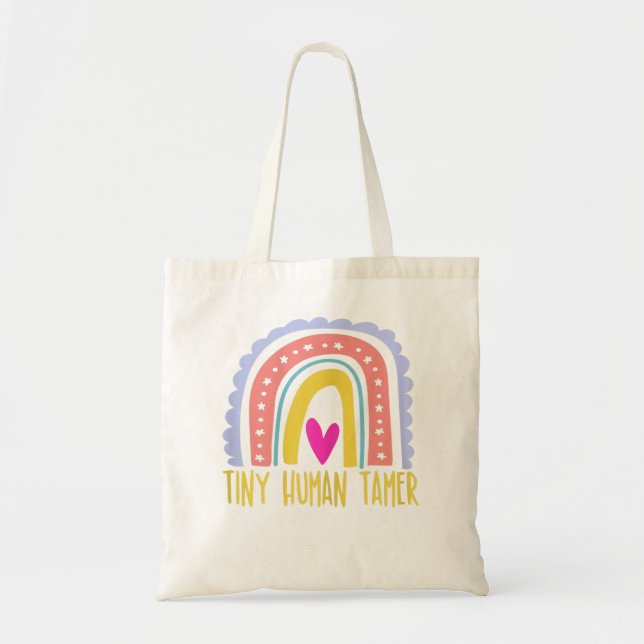 Frauen Tiny Human Tamer Daycare Provider Kindergar Tragetasche (Vorne)