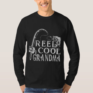 Frauen tragen Coole Oma Fischen Vintag Retro Mot T-Shirt