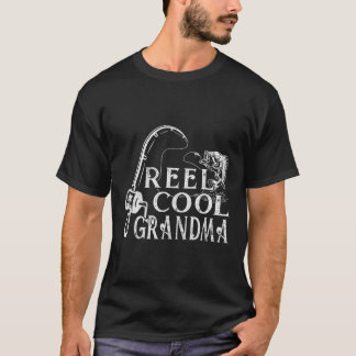 Frauen tragen Coole Oma Fischen Vintag Retro Mot T-Shirt