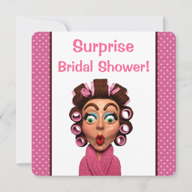 Frauen tragen Curler Einladung (Vorderseite)