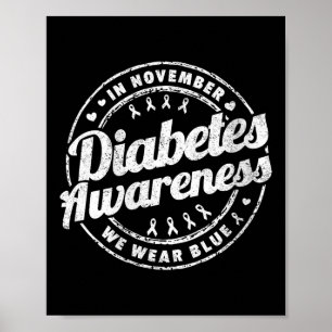 Frauen tragen im November blaues Diabetes-Bewussts Poster